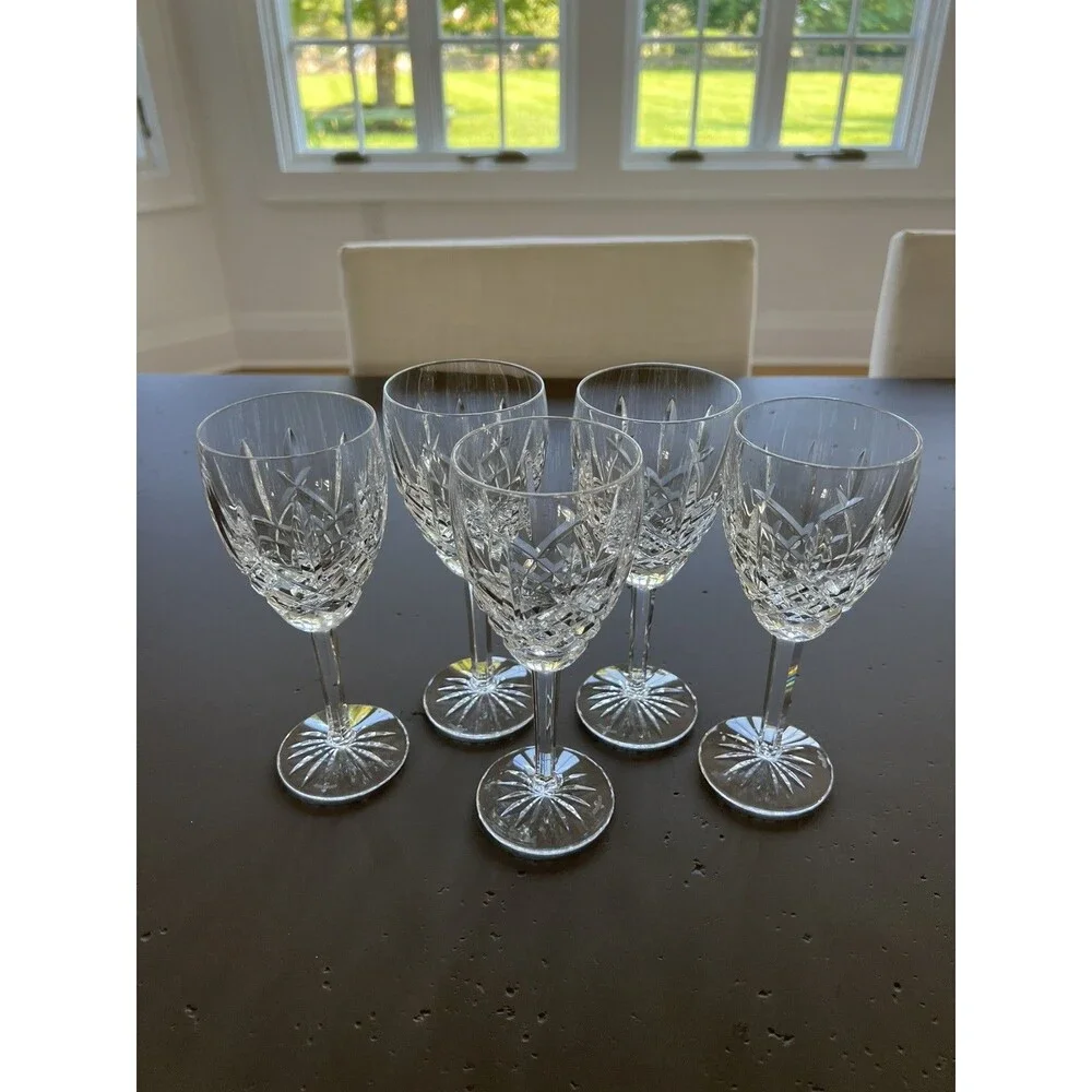 Rare Set of 5 Waterford Crystal Araglin 7in Wine Glasses – Wedding Gift 1999